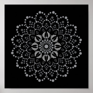 Poster Élégant téléchargeable Floral Mandala Modèle
