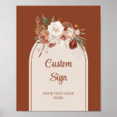 Poster Élégant Terracotta Pampas Sage Boho Arch Personnal (Devant)