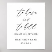 Poster Elegant To Have and To Hold Wedding Blanket Favors (Devant)