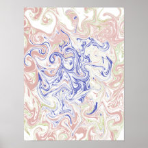Élégant tourbillon de marbre bleu et pêche doux Ab