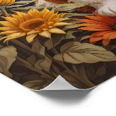 Poster Élégant tournesol Cavalier King Charles Spaniel (Coin)