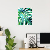 Poster Elégant Tropical Hawaii Monstera Feuille photo (Bureau à domicile)