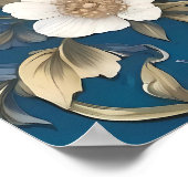 Poster Élégant turquoise Kingfisher Bird Floral (Coin)