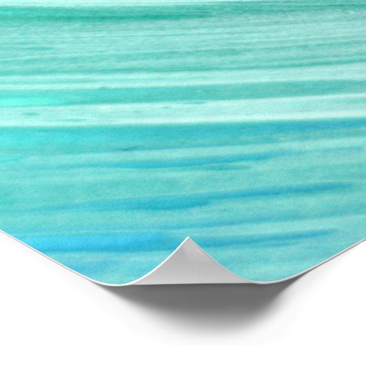 Poster Elégant Turquoise Tides Plage Mariage Table Plan (Coin)