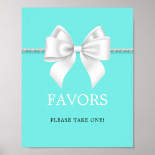Poster Élégant Turquoise Tiffany Baby shower Favoris Symb