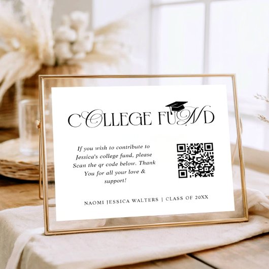 Poster Elegant Typography Collage Fund QR CODE Graduation