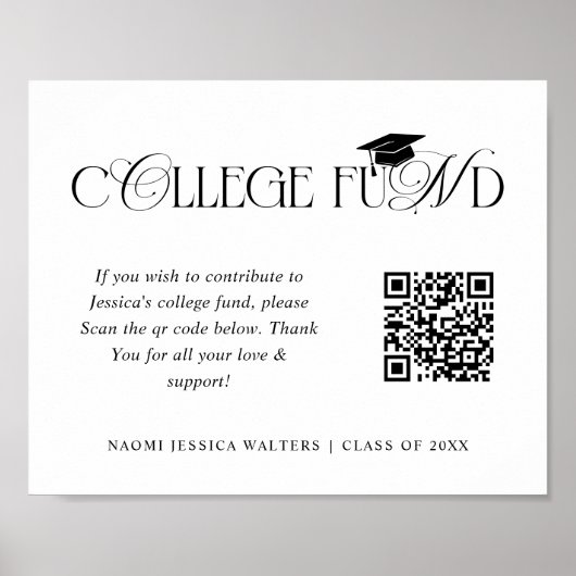 Poster Elegant Typography Collage Fund QR CODE Graduation (Devant)