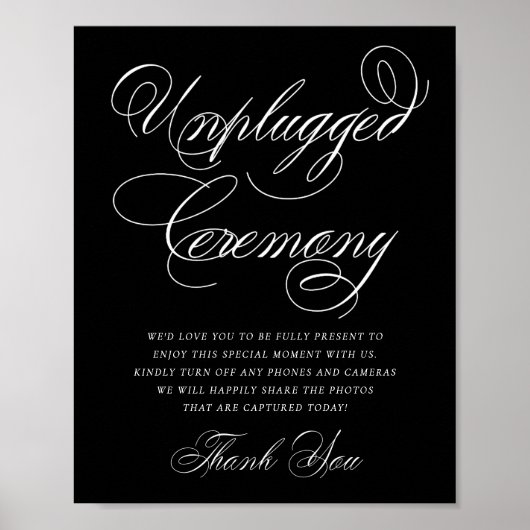 Poster Elegant Unplugged Ceremony White Calligraphy (Devant)
