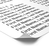 Poster Elégant Vanilla Blue Floral Mariage Chart (Coin)