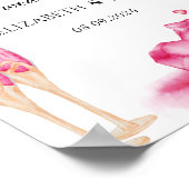 Poster Élégant verre Champagne Coeurs rouges (Coin)