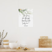 Poster Elégant Vert Eucalyptus Mariage Véritable Amour Bi (Cuisine)