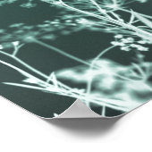 Poster Élégant vert foncé Floral Abstrait (Coin)