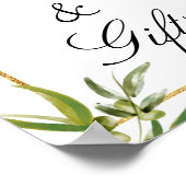 Poster Elégant Vert Or Botanique Vins Cartes & Cadeaux (Coin)