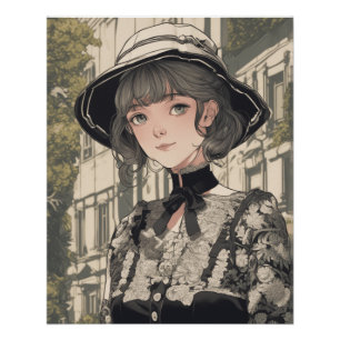 Poster Élégant vêtement d'Imaginaire - Anime élégant LBD 