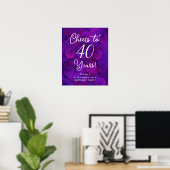 Poster Elégant violet encourage à 40 ans 40e anniversaire (Bureau à domicile)