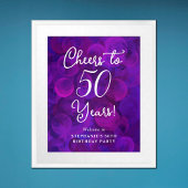 Poster Elégant violet encourage à 50 ans 50e anniversaire