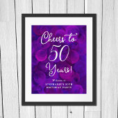 Poster Elégant violet encourage à 50 ans 50e anniversaire