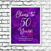 Poster Elégant violet encourage à 50 ans 50e anniversaire