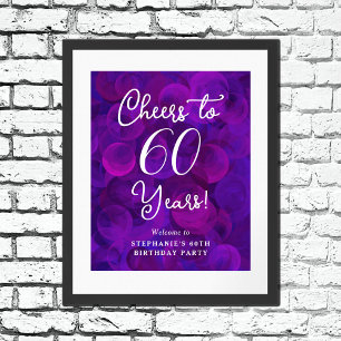 Poster Elégant violet encourage à 60 ans 60e anniversaire