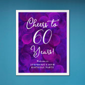 Poster Elégant violet encourage à 60 ans 60e anniversaire