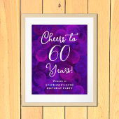 Poster Elégant violet encourage à 60 ans 60e anniversaire