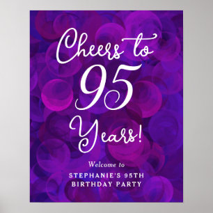 Poster Elégant violet encourage à 95 ans 95e anniversaire