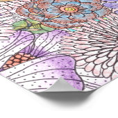 Poster Élégant violet fleurs de jardin bébé en fleur (Coin)