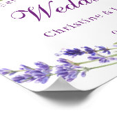 Poster Elégant violet Lavander Fleurs Mariage Bienvenue (Coin)