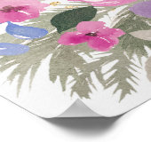 Poster Elégant violet or hiver Floral Bride bienvenue (Coin)