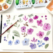 Poster Elégant violet or hiver Floral Bride bienvenue