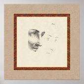 Poster Elégant visage masculin classique en profil Vieux  (Devant)