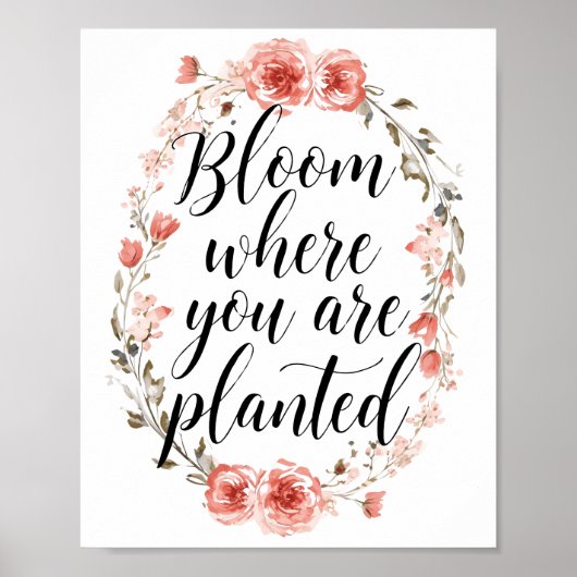 Poster Elegant Watercolor Botanical Message (Devant)