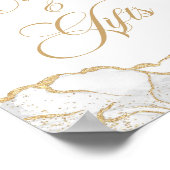 Poster Elegant White Gold Agate Cards & Gifts Sign (Coin)