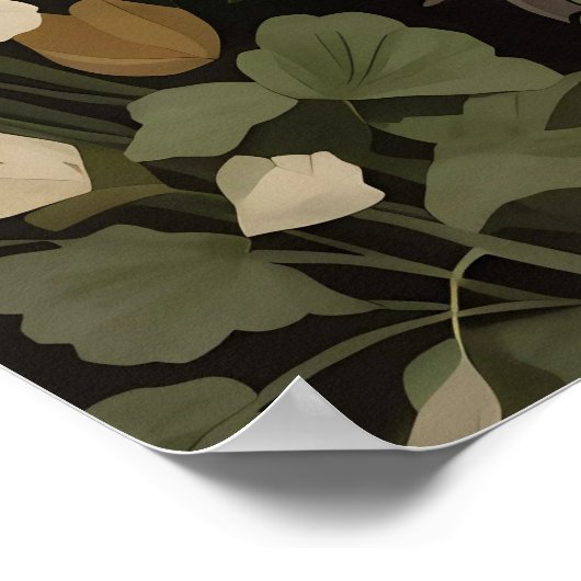 Poster Elégant Wolfhound Irlandais Avec Shamrocks (Coin)