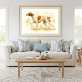 Poster Elégante aquarelle anglaise Pointer Dog