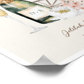 Poster Elégante aquarelle Champagne Mariage occidental (Coin)