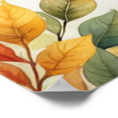 Poster Elégante aquarelle chute laisse frontière Thanksgi (Coin)