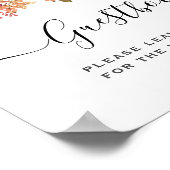 Poster Elégante aquarelle d'automne Mariage Floral (Coin)