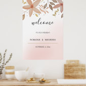 Poster Elégante aquarelle en terre cuite Florale peinte à (Cuisine)