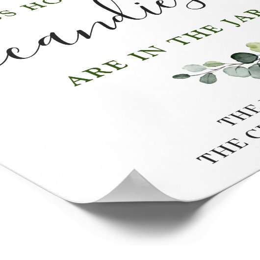 Poster Elégante aquarelle Eucalyptus Fête des mariées Pos (Coin)