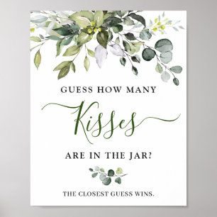 Poster Elégante aquarelle Eucalyptus Fête des mariées Pos