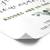 Poster Elégante aquarelle Eucalyptus Fête des mariées Pos (Coin)