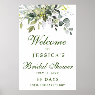 Poster Elégante aquarelle Eucalyptus Fête des mariées Pos