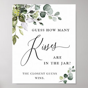 Poster Elégante aquarelle Eucalyptus Fête des mariées Pos