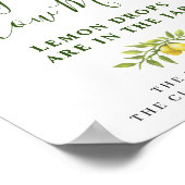 Poster Elégante aquarelle Fête des mariées citron (Coin)