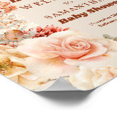 Poster Elégante aquarelle fleur de jardin sauvage Panneau (Coin)