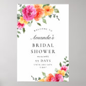 Poster Elégante aquarelle Floral Fête des mariées D'ACCUE (Devant)
