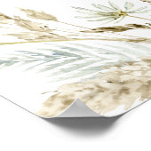 Poster Elégante aquarelle Floral Rustique Mariage Bienven (Coin)