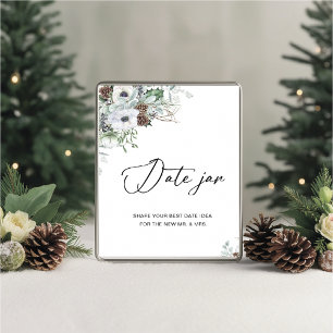Poster Elégante aquarelle hiver Anémones fleurs nuptiale