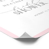 Poster Elégante Aquarelle rose Floral Douche Bienvenue (Coin)